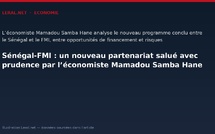 Sénégal-FMI : un nouveau partenariat salué avec prudence par l’économiste Mamadou Samba Hane