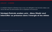 Sénégal-Émirats arabes unis : Abou Dhabi veut intensifier sa présence dans l'énergie et les mines