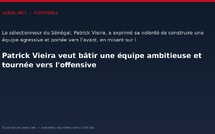 Patrick Vieira veut bâtir une équipe ambitieuse et tournée vers l'offensive